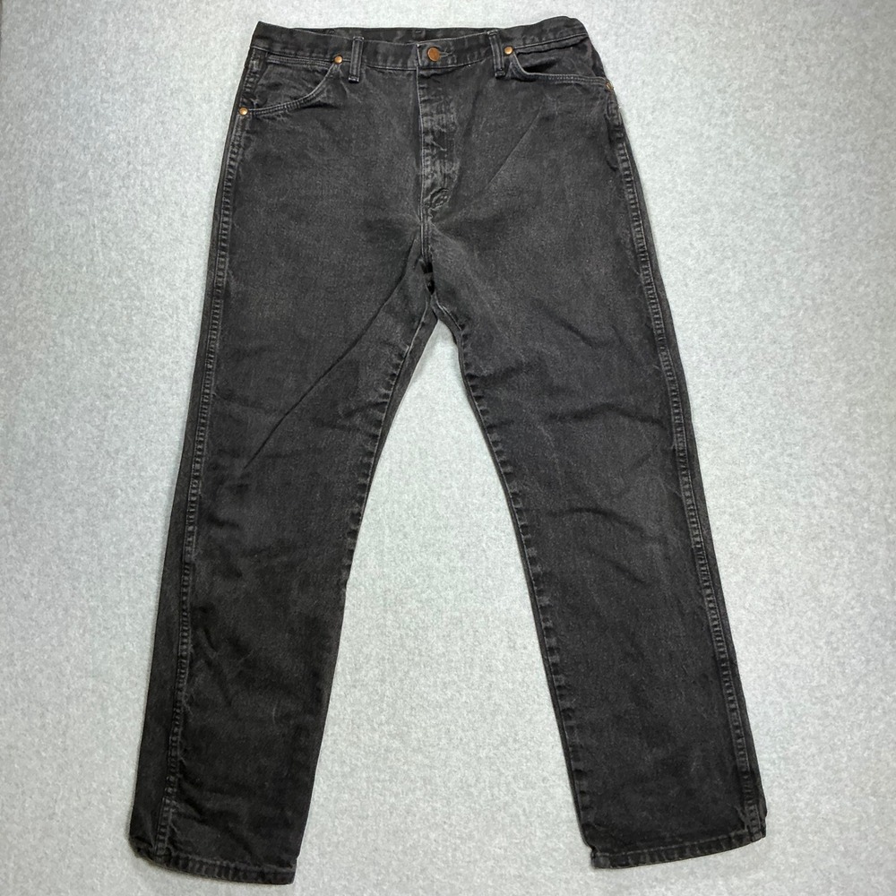 Wrangler Cowboy Cut Original Fit Jeans Black Denim 36x34 Mens